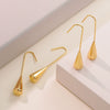 Women's Small Fresh Drop Shape Stainless Steel Earrings With Electroplating