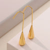 Women's Small Fresh Drop Shape Stainless Steel Earrings With Electroplating