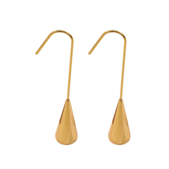 Women's Small Fresh Drop Shape Stainless Steel Earrings With Electroplating