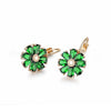 Women's Small Fresh Flower Design Zircon Earrings Made Of Environmental Protection Copper With Diamond Treatment
