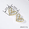 Women's Small Fresh Geometric And Heart Shape Copper Inlay Zircon Earrings