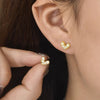 Women's Small Fresh Geometric And Heart Shape Copper Inlay Zircon Earrings