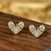 Women's Small Fresh Geometric And Heart Shape Copper Inlay Zircon Earrings