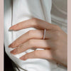 Women's Small Imitation Pearl Ring Pure Handmade Geometric Design Stacked Ring Tail Ring