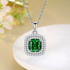 Women's Small Square Geometric Yellow Diamond Citrine Pendant 925 Sterling Silver Fashion Light Luxury Clavicle Chain Necklace