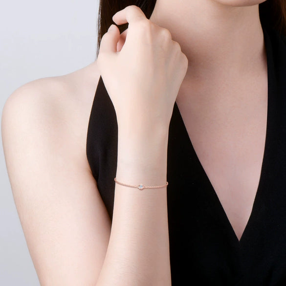 Women's Small Ufo Shaped Moissanite Silver 925 Electroplated Geometric Bracelet