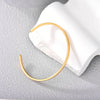 Women's Smooth Geometric Open Cuff Bracelet In Copper With 18K Gold Plated Electroplated Finish Simple Metal Jewelry