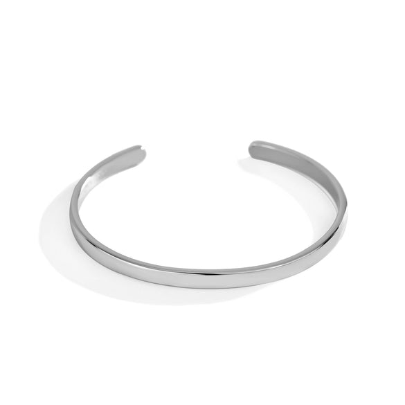 Women's Smooth Geometric Open Cuff Bracelet In Copper With 18K Gold Plated Electroplated Finish Simple Metal Jewelry