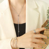 Women's Snake Bone Chain 316L Stainless Steel 18K Gold Plated Jewelry Set With Pull Buckle Necklace And Bracelet