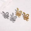 Women's Snakeshaped Stainless Steel Earrings Goldplated Nonfading Animal Design Punk Jewelry