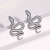 Women's Snakeshaped Stainless Steel Earrings Goldplated Nonfading Animal Design Punk Jewelry