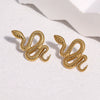 Women's Snakeshaped Stainless Steel Earrings Goldplated Nonfading Animal Design Punk Jewelry
