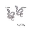Women's Snakeshaped Stainless Steel Earrings Goldplated Nonfading Animal Design Punk Jewelry