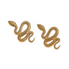Women's Snakeshaped Stainless Steel Earrings Goldplated Nonfading Animal Design Punk Jewelry