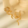 Women's Snakeshaped Stainless Steel Geometric Electroplated Earrings