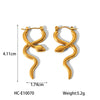 Women's Snakeshaped Stainless Steel Geometric Electroplated Earrings