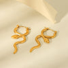 Women's Snakeshaped Stainless Steel Geometric Electroplated Earrings