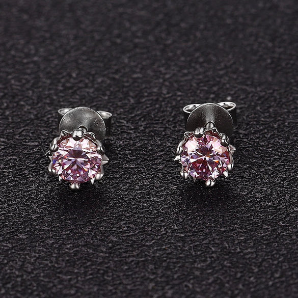 Women's Snowflake Geometric Moissanite Earrings In Sterling Silver With Diamond Treatment