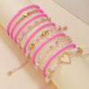 Women's Soft Clay Beaded Stacked Bracelet Handmade With Letter Beads In Western Cowboy Style