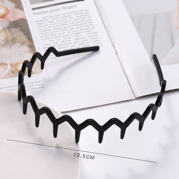 Women's Solid Color Lace Tooth Hairband Simple All Match Headband For Face Washing And Everyday Hair Styling