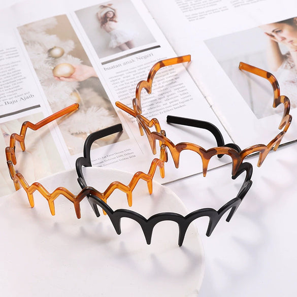 Women's Solid Color Lace Tooth Hairband Simple All Match Headband For Face Washing And Everyday Hair Styling