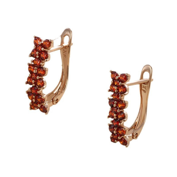 Women's Sophisticated Copperzinc Alloy Flower Dshaped Buckle Electroplated Earrings