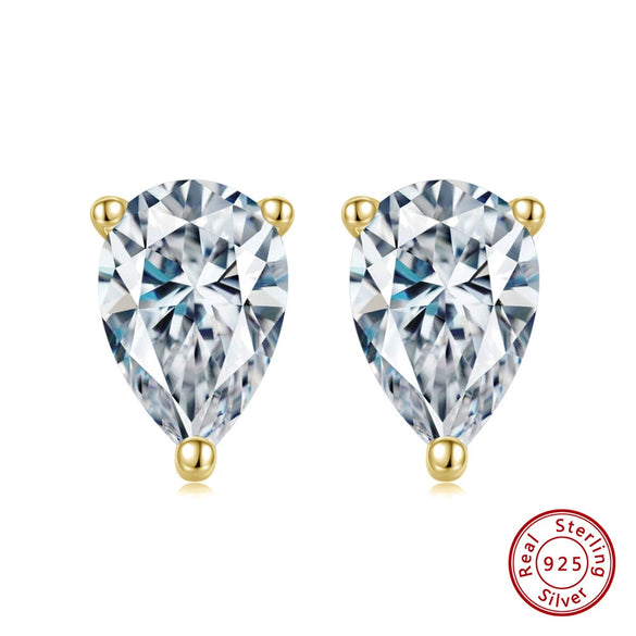 Women's Sparkling Zircon 925 Sterling Silver Earrings With Animal Zodiac Geometric Design Electroplated