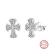 Women's Sparkling Zircon 925 Sterling Silver Earrings With Animal Zodiac Geometric Design Electroplated