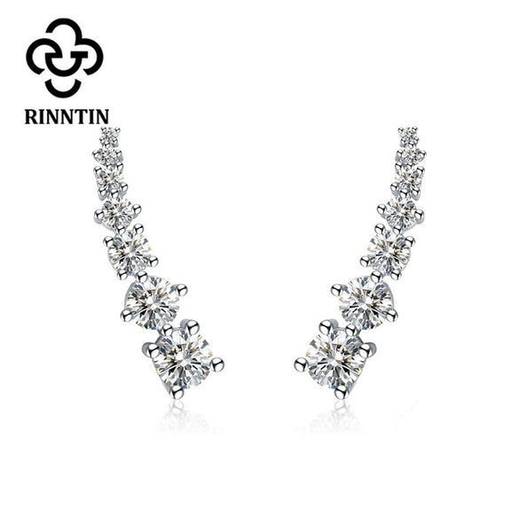 Women's Sparkling Zircon 925 Sterling Silver Earrings With Animal Zodiac Geometric Design Electroplated