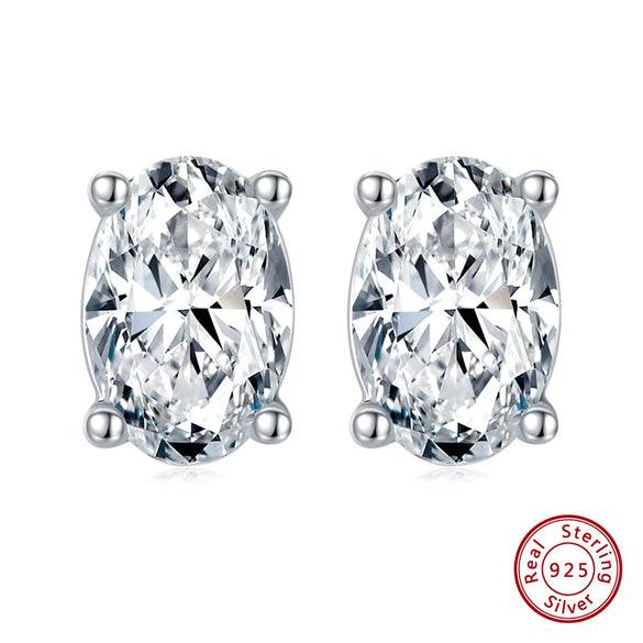 Women's Sparkling Zircon 925 Sterling Silver Earrings With Animal Zodiac Geometric Design Electroplated