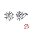 Women's Sparkling Zircon 925 Sterling Silver Earrings With Animal Zodiac Geometric Design Electroplated