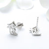 Women's Sparkling Zircon 925 Sterling Silver Earrings With Animal Zodiac Geometric Design Electroplated