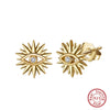 Women's Sparkling Zircon 925 Sterling Silver Earrings With Animal Zodiac Geometric Design Electroplated