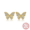 Women's Sparkling Zircon 925 Sterling Silver Earrings With Animal Zodiac Geometric Design Electroplated