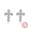 Women's Sparkling Zircon 925 Sterling Silver Earrings With Animal Zodiac Geometric Design Electroplated