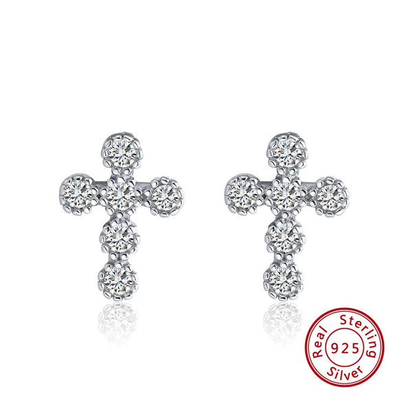 Women's Sparkling Zircon 925 Sterling Silver Earrings With Animal Zodiac Geometric Design Electroplated