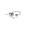 Women's Spherical Stainless Steel Ring With Electroplating Treatment