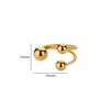 Women's Spherical Stainless Steel Ring With Electroplating Treatment
