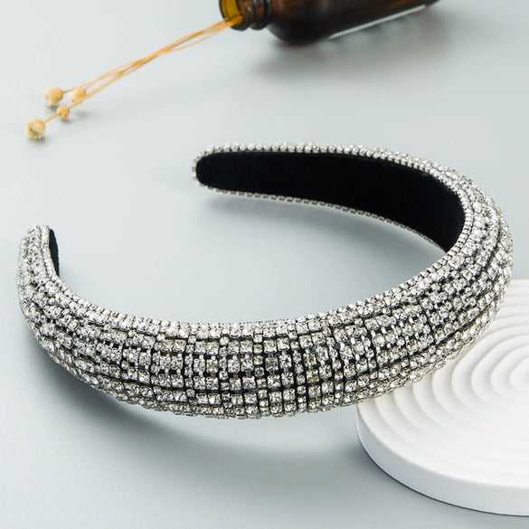 Women's Sponge Headband With Diamond Geometric Style