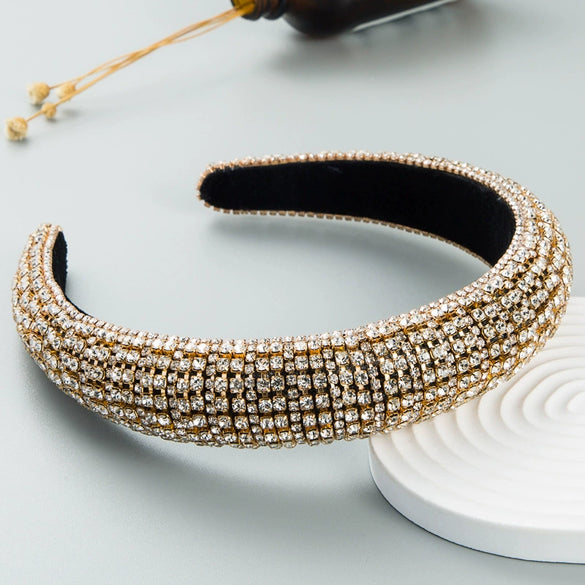 Women's Sponge Headband With Diamond Geometric Style