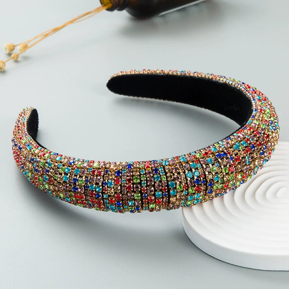 Women's Sponge Headband With Diamond Geometric Style