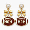 Women's Sports Style Bow Earrings With Heart Accent Alloy Earrings With Steel Posts And Dripping Oil Finish