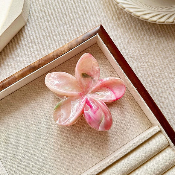 Women's Spray Painted Ps Material Flower Hairclip With Marble Pattern