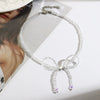 Women's Spring Small Fresh Crystal Beaded Artificial Crystal Bow Necklace