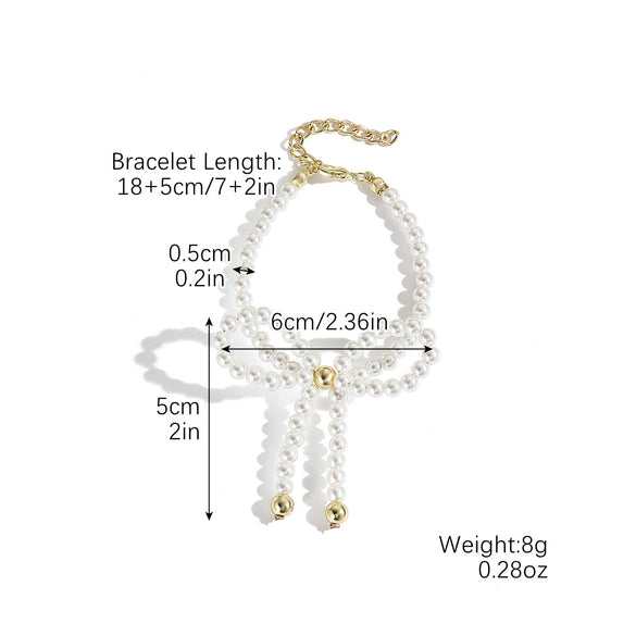 Women's Spring Small Fresh Crystal Beaded Artificial Crystal Bow Necklace