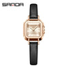 Women's Square Alloy Alloy Case Quartz Watch With Mesh Belt And Roman Pattern Waterproof Fashion Simple Compact Leisure Style