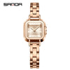 Women's Square Alloy Alloy Case Quartz Watch With Mesh Belt And Roman Pattern Waterproof Fashion Simple Compact Leisure Style