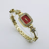 Women's Square Alloy And Stainless Steel Bracelet Quartz Watch Light Luxury Casual Style