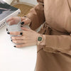 Women's Square Alloy And Stainless Steel Bracelet Watch Simple Retro Style With Printed Logo