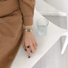 Women's Square Alloy And Stainless Steel Bracelet Watch Simple Retro Style With Printed Logo